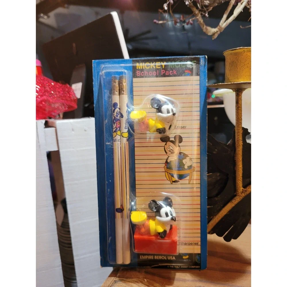 Vintage Disney Mickey Mouse School Set
